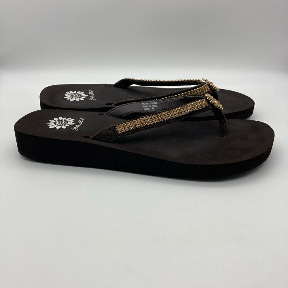 Yellow Box Iberia Leather Upper Brown Sandals Size 9 - Picture 2 of 11